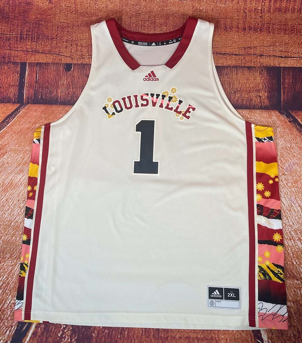 Adidas University of Louisville Cardinals Basketball Jersey White Size 2XL